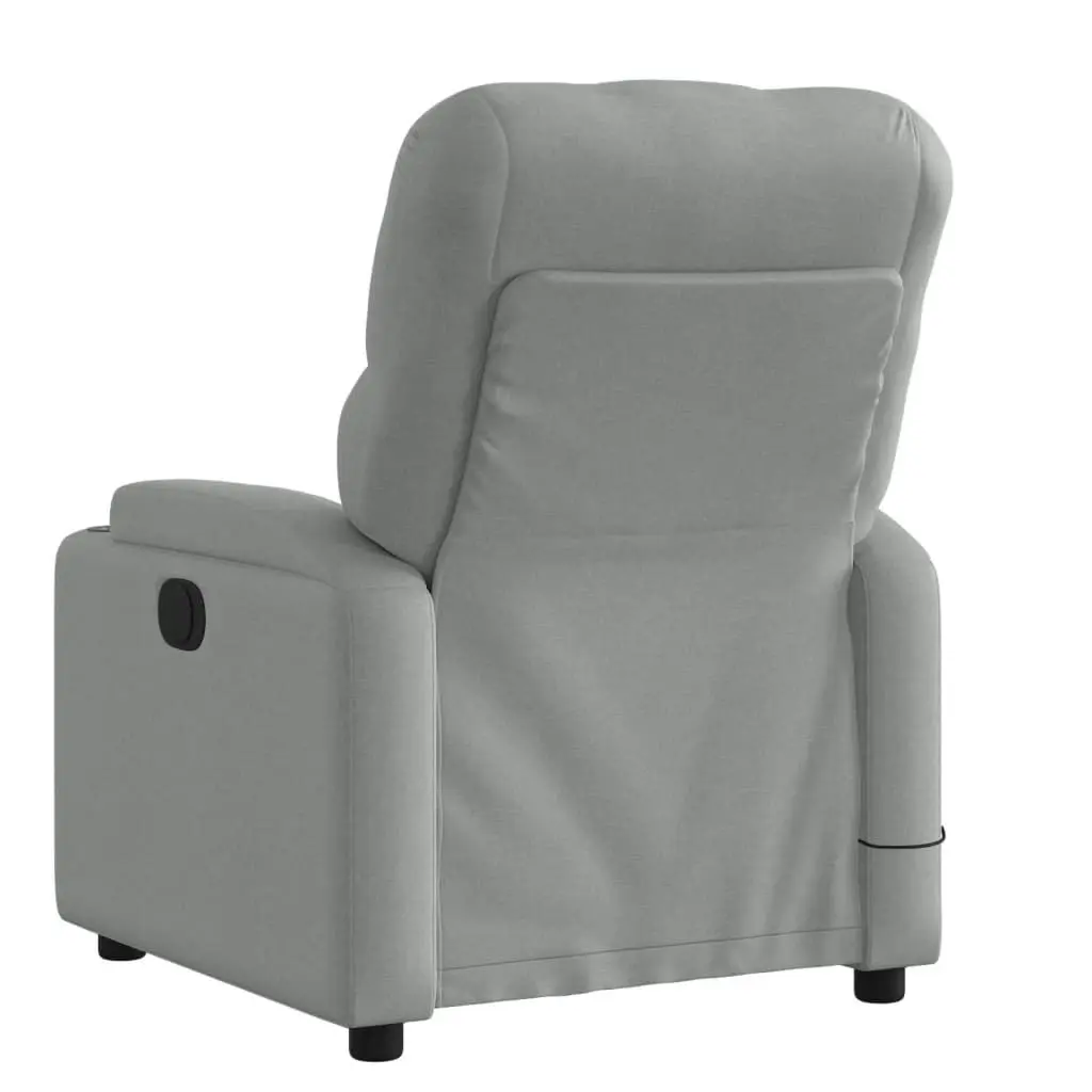 Massage Recliner Chair Light Grey Fabric 3206064