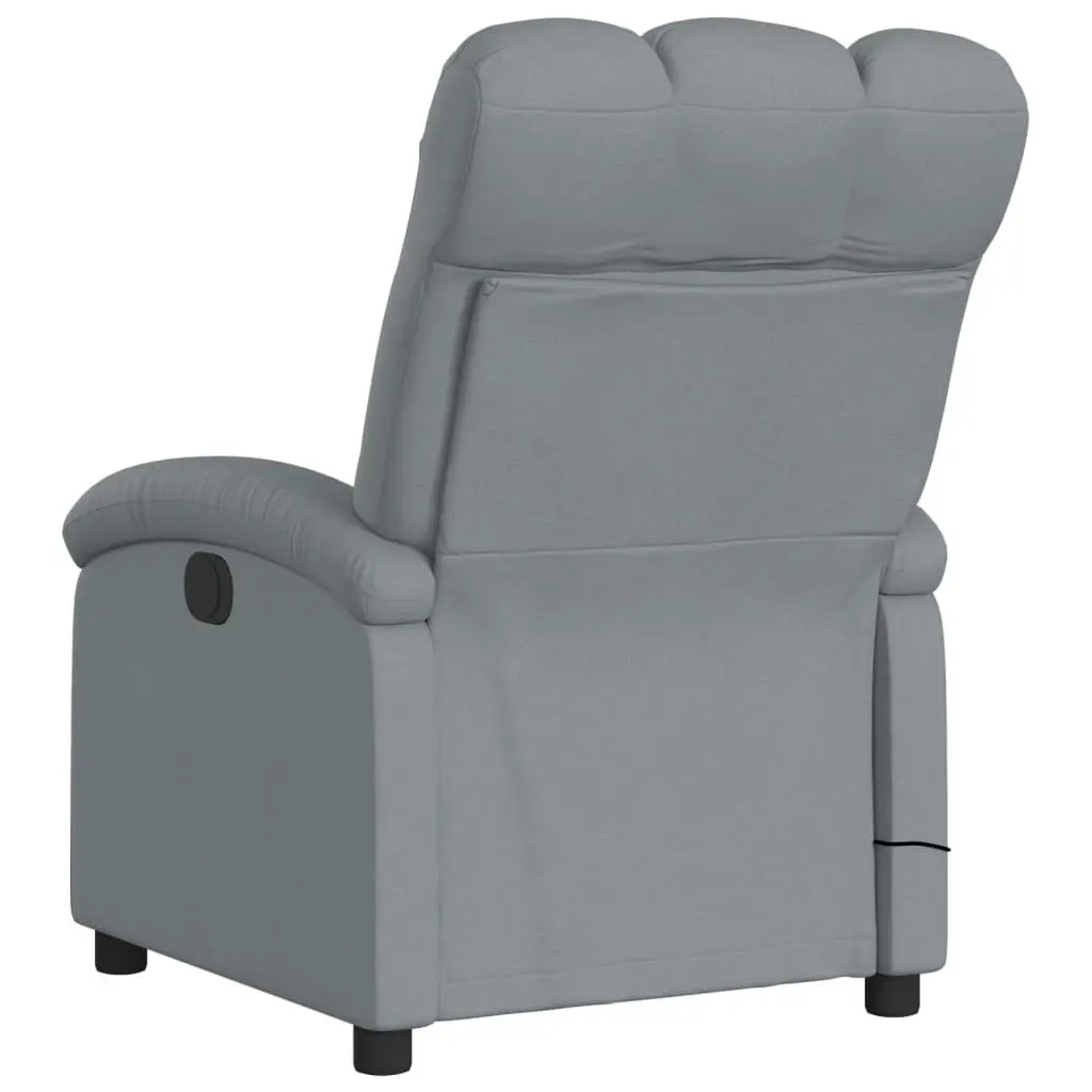 Massage Recliner Chair Light Grey Fabric 3205868