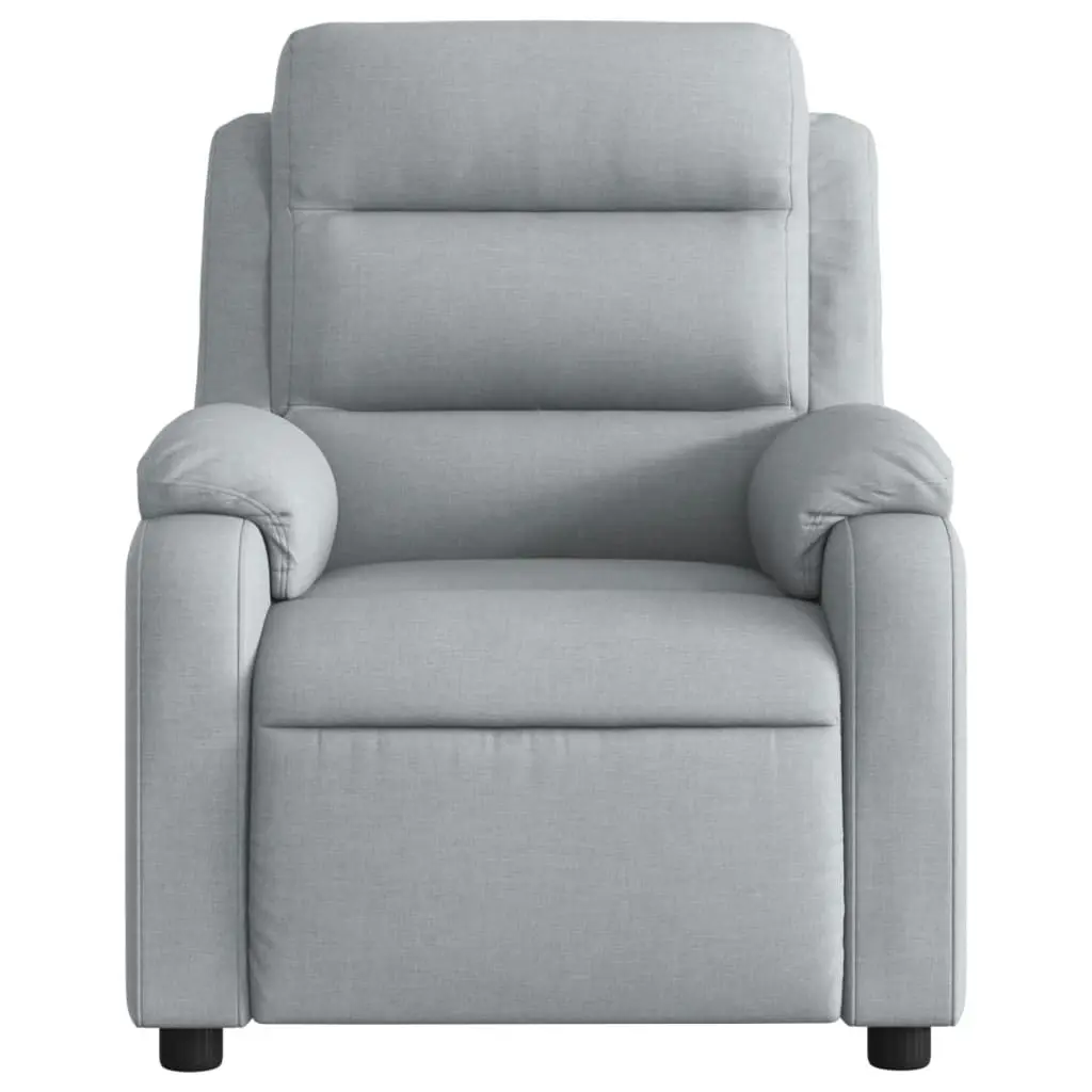 Massage Recliner Chair Light Grey Fabric 3206140