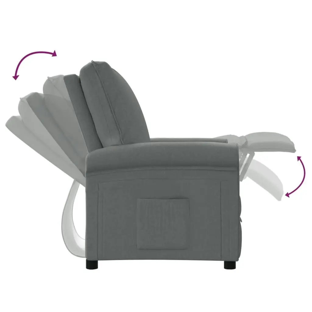 Recliner Chair Dark Grey Fabric 322445