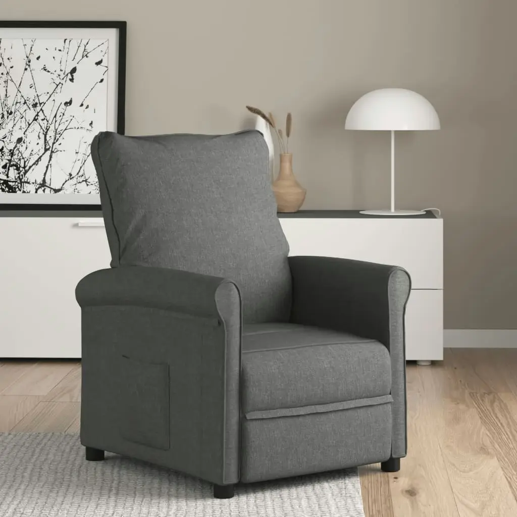 Recliner Chair Dark Grey Fabric 322445