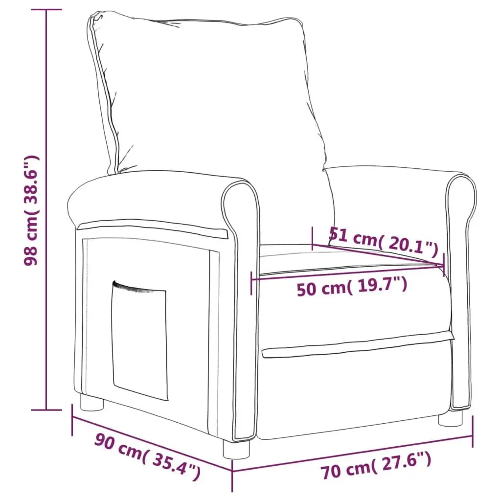 Recliner Chair Dark Grey Fabric 322445