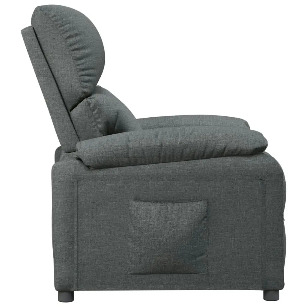 Recliner Chair Dark Grey Fabric 344904