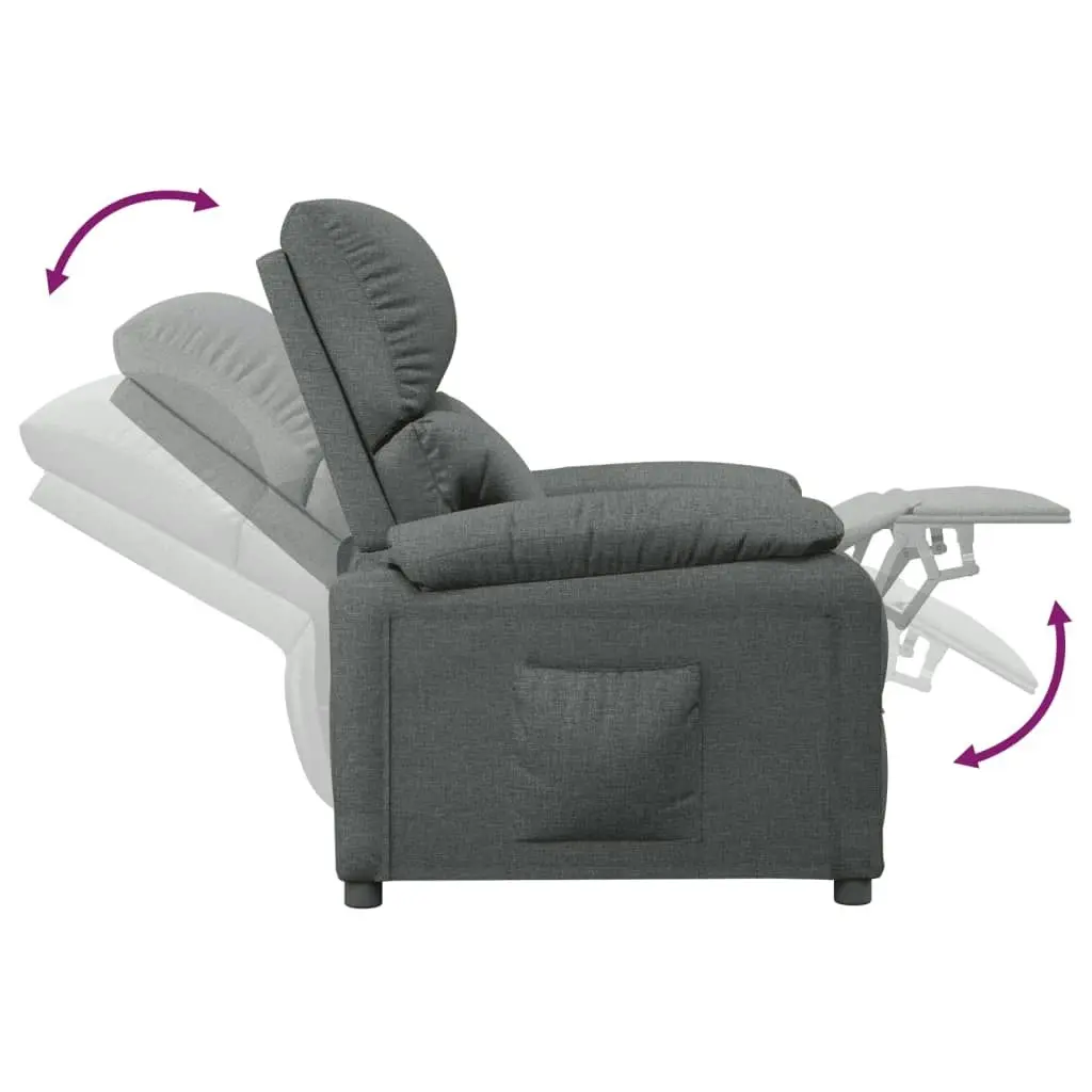 Recliner Chair Dark Grey Fabric 344904