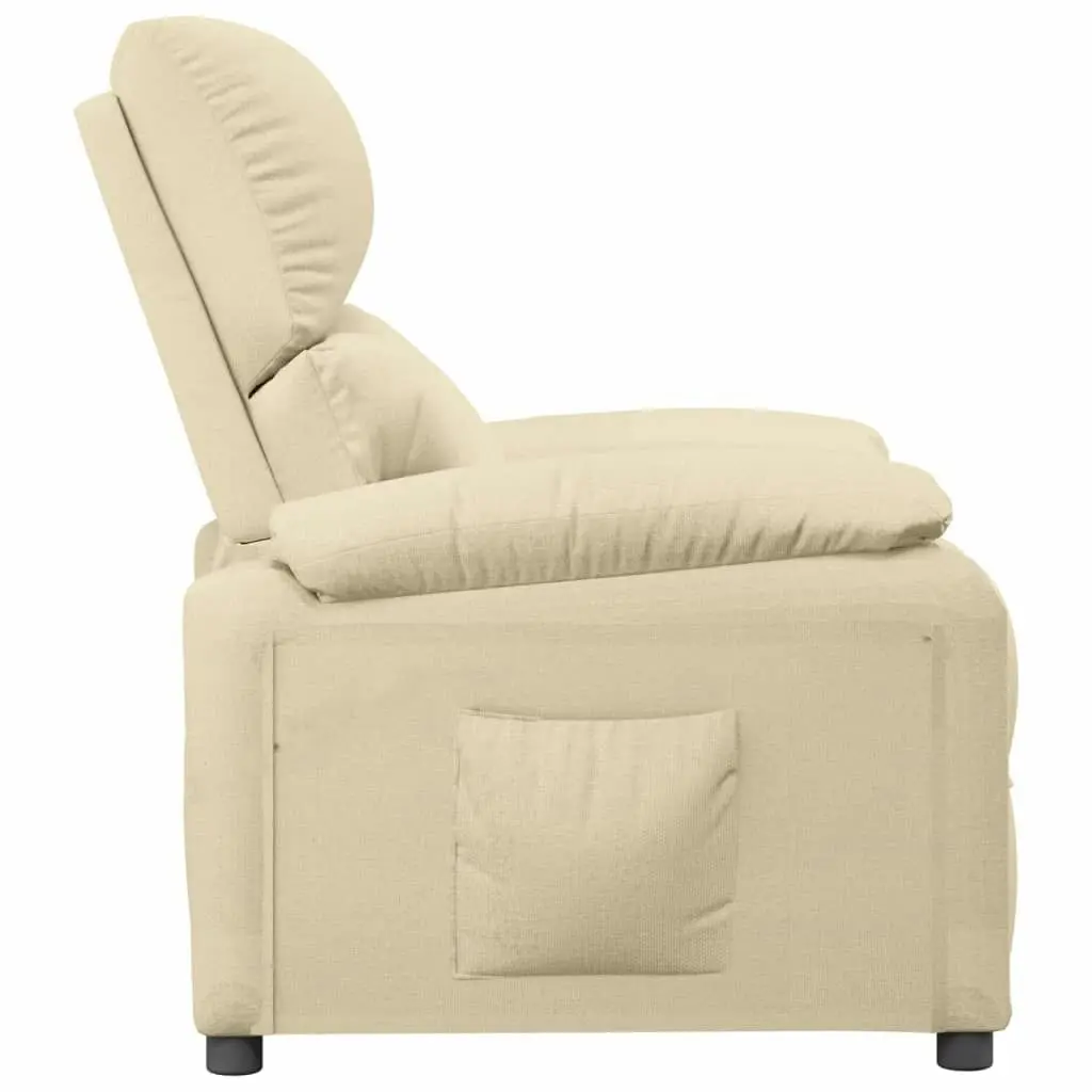 Recliner Chair Cream Fabric 344902