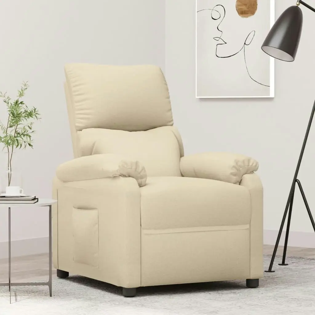 Recliner Chair Cream Fabric 344902