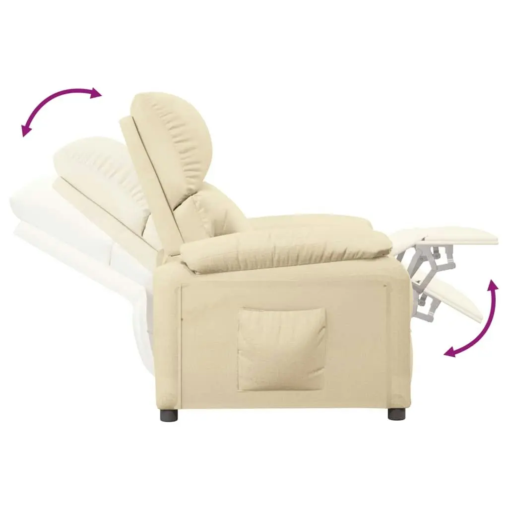 Recliner Chair Cream Fabric 344902