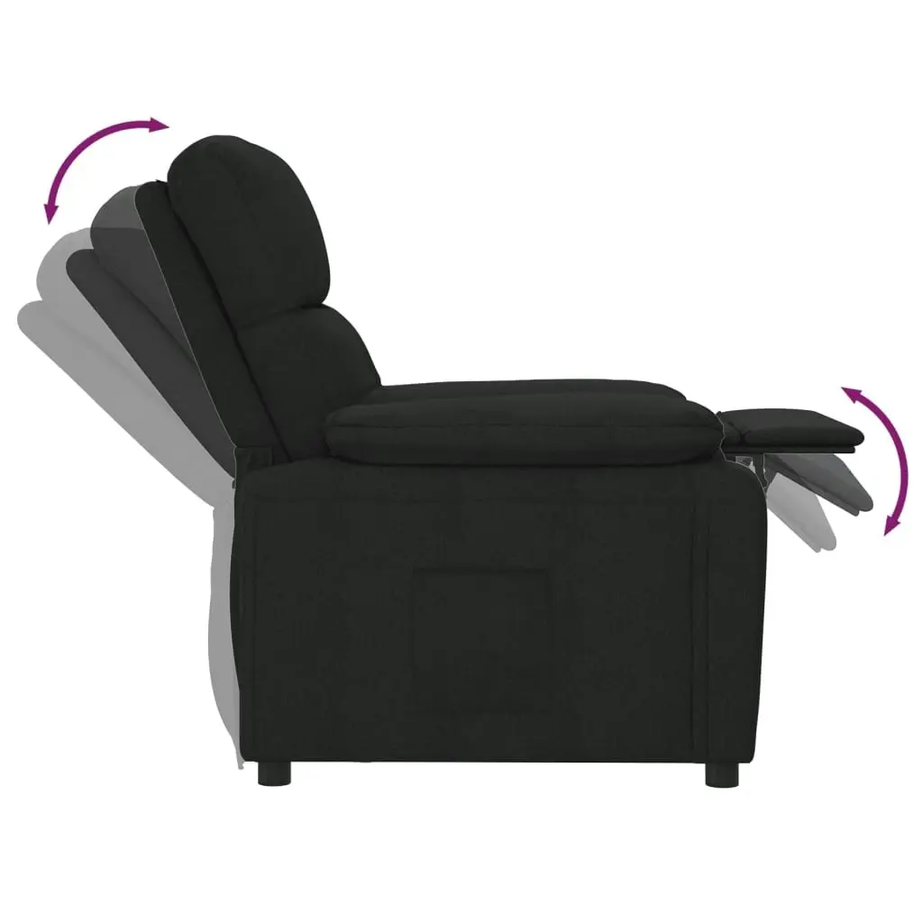 Recliner Chair Black Fabric 348277