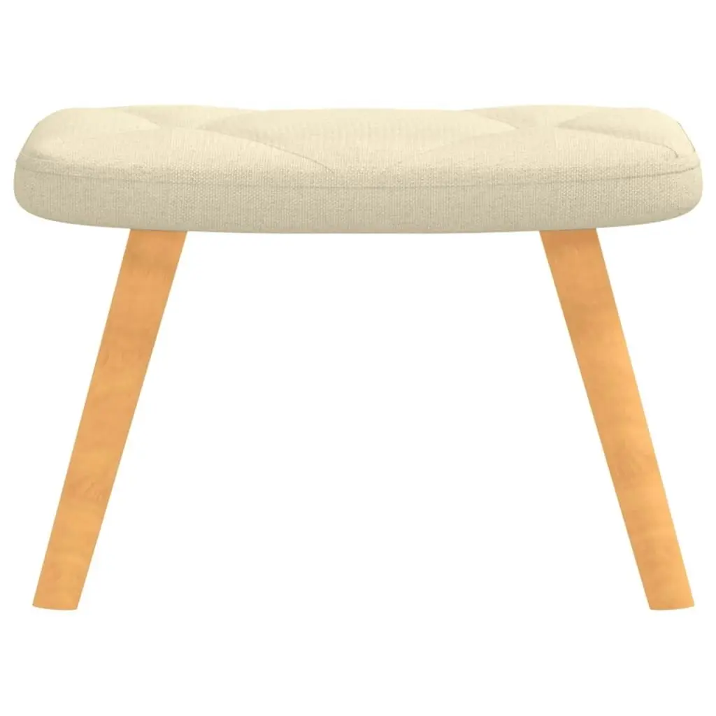 Relaxing Chair with a Stool Cream Fabric 327536