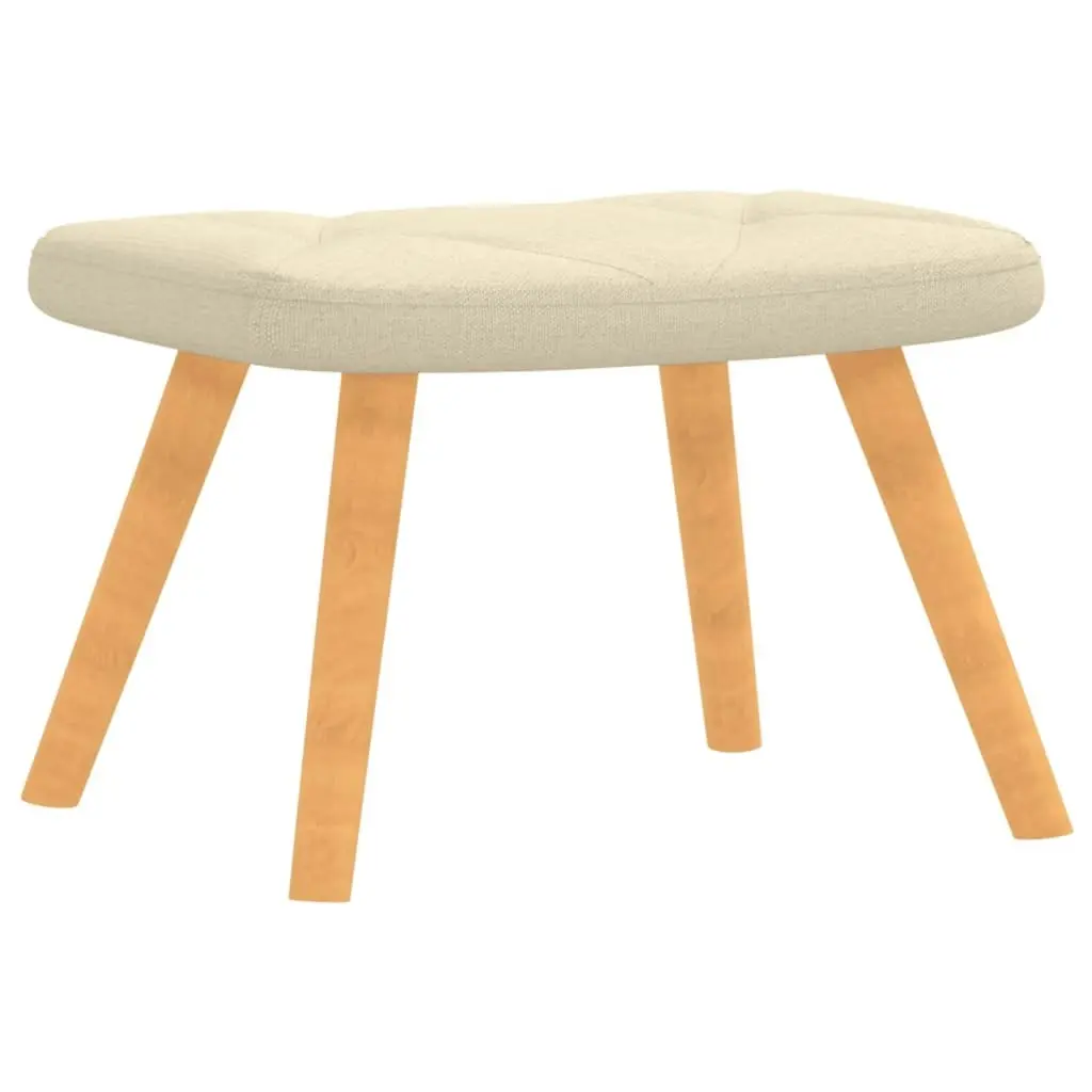 Relaxing Chair with a Stool Cream Fabric 327536