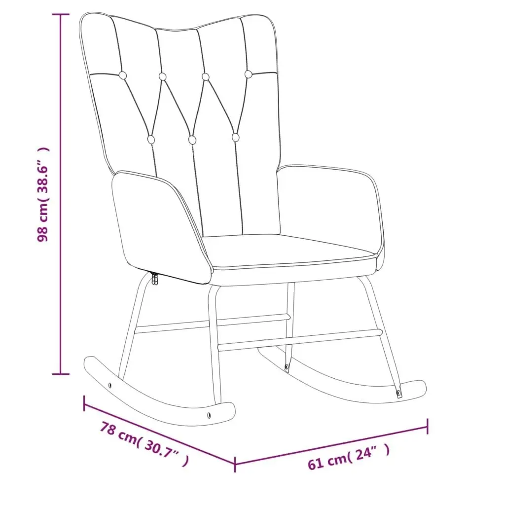 Rocking Chair with a Stool Mustard Yellow Fabric 327629