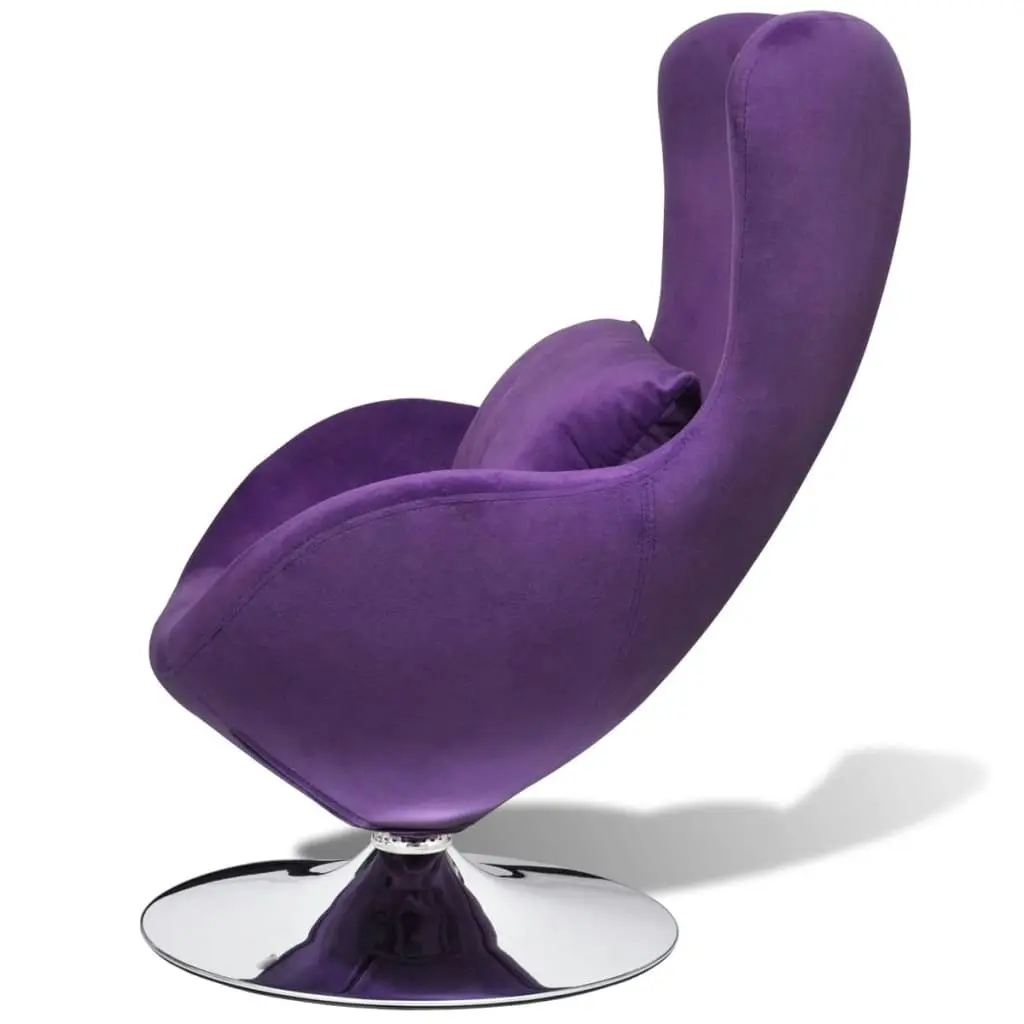 Swivel Egg Chair with Cushion Small Purple Velvet 241177