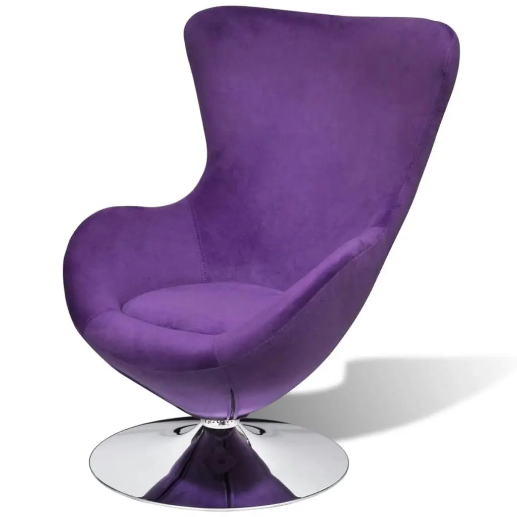 Swivel Egg Chair with Cushion Small Purple Velvet 241177