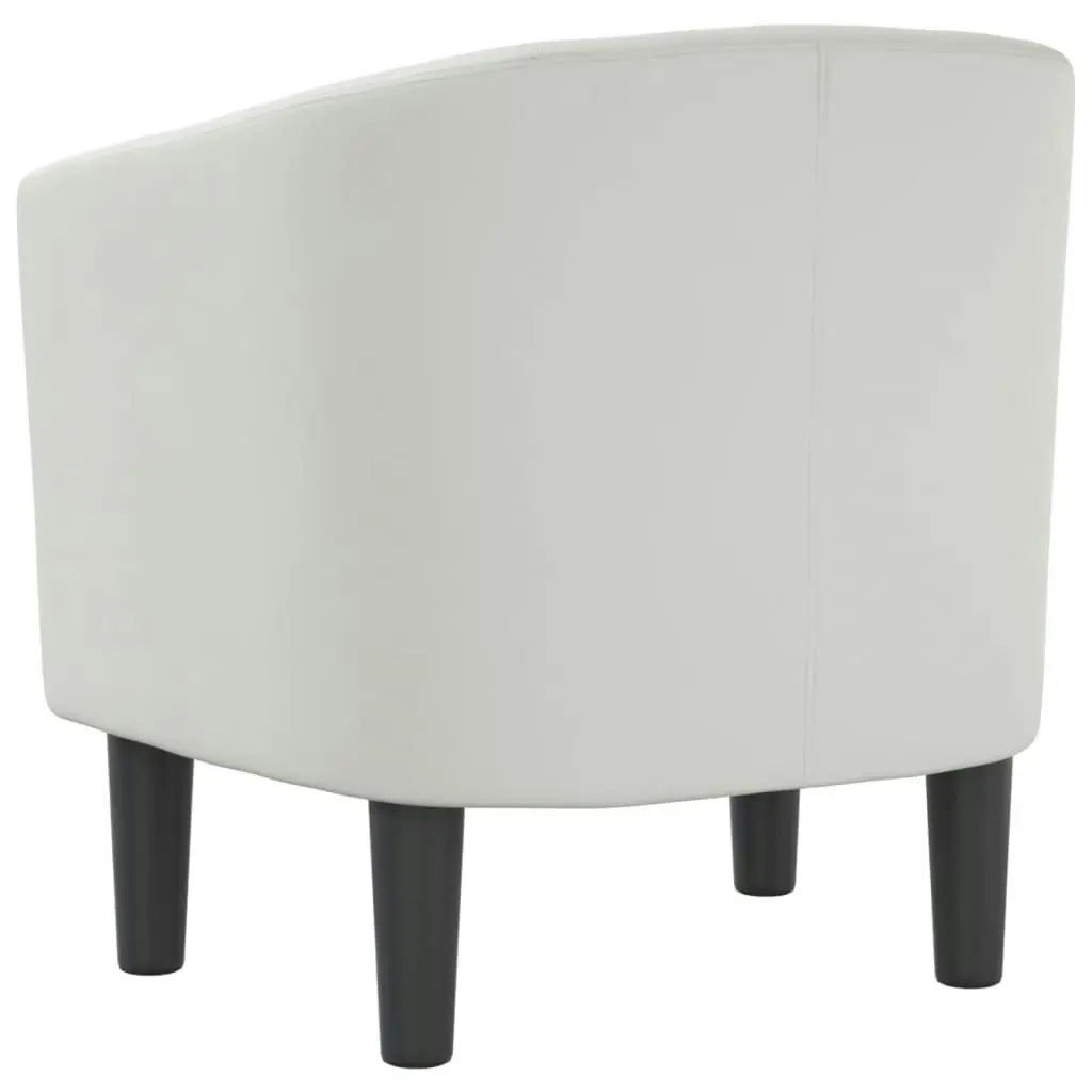 Tub Chair White Faux Leather 356488