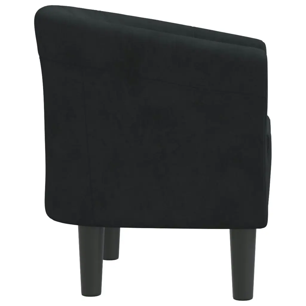 Tub Chair Black Velvet 356443