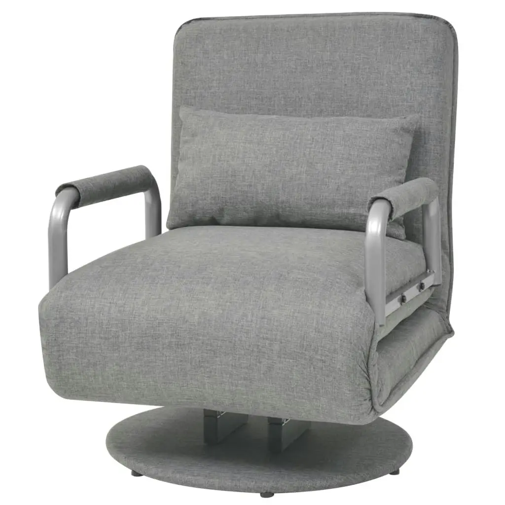 Swivel Chair and Sofa Bed Light Grey Fabric 244666