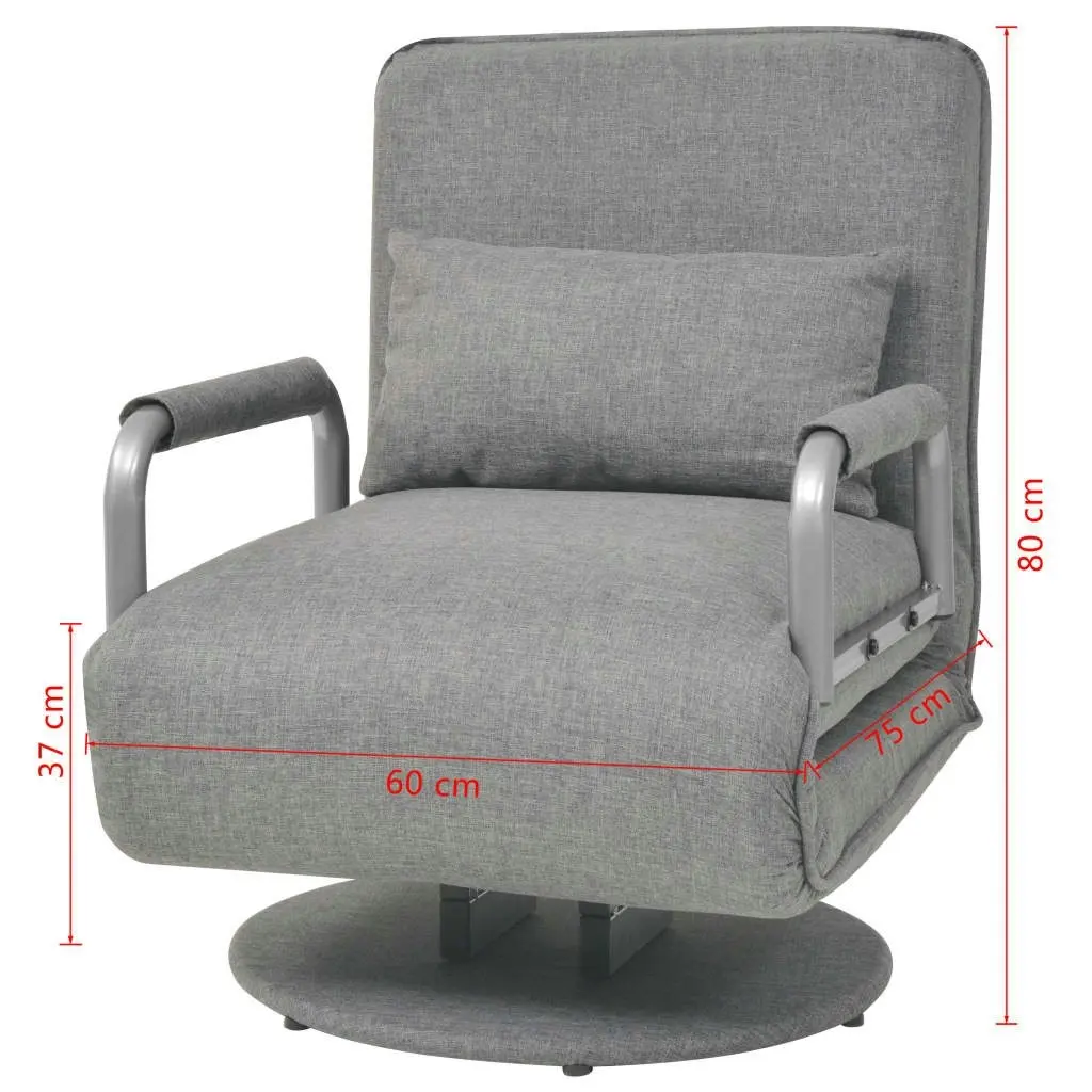 Swivel Chair and Sofa Bed Light Grey Fabric 244666