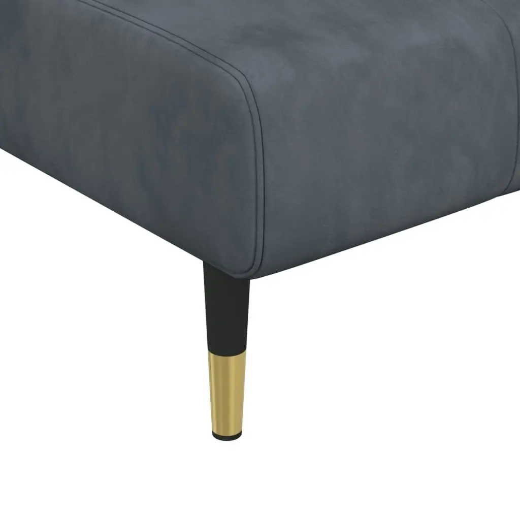 Chaise Longue Dark Grey Velvet 352794