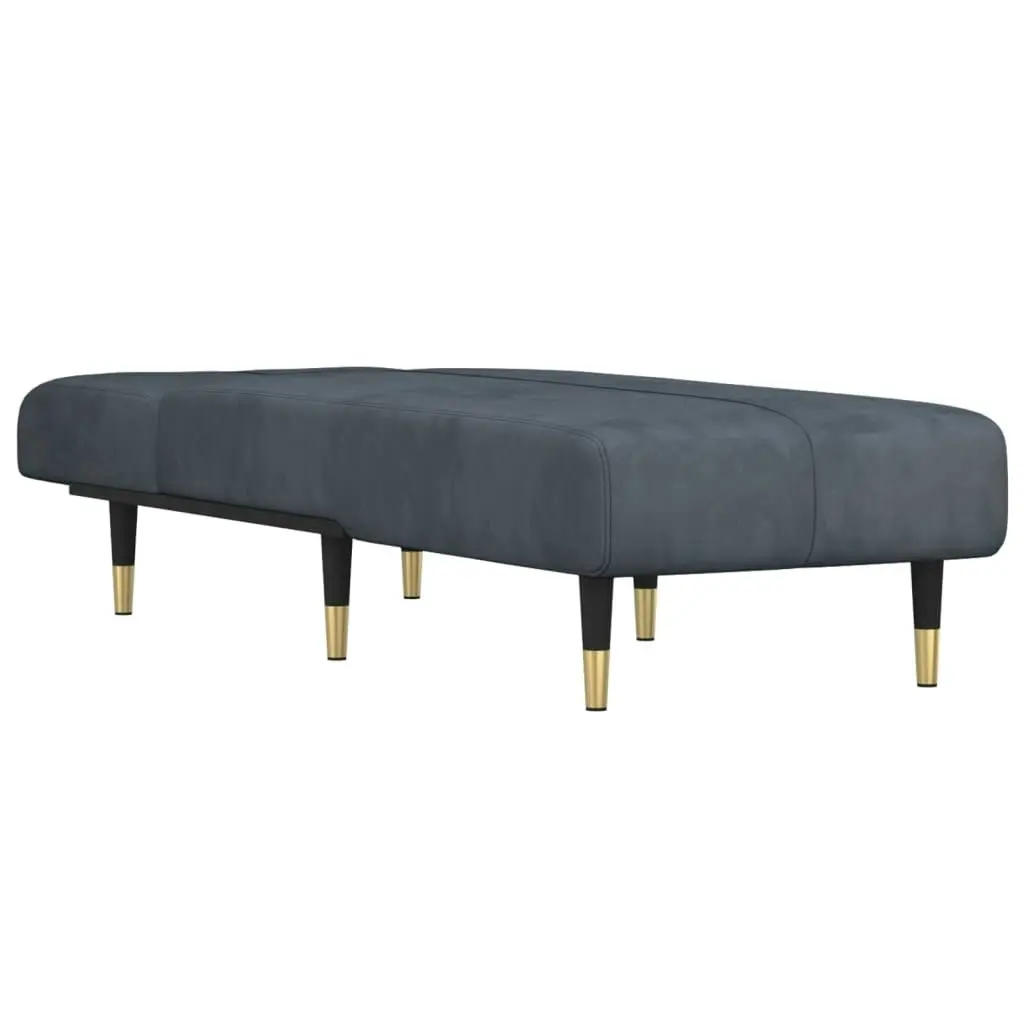 Chaise Longue Dark Grey Velvet 352794