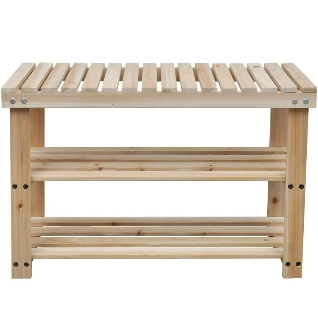 2-in-1 Shoe Rack with Bench Top 2 pcs Solid Wood 276040