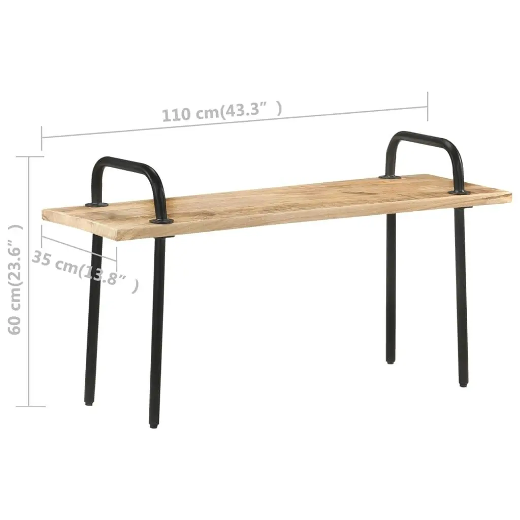 Bench 110 cm Rough Mango Wood 321078