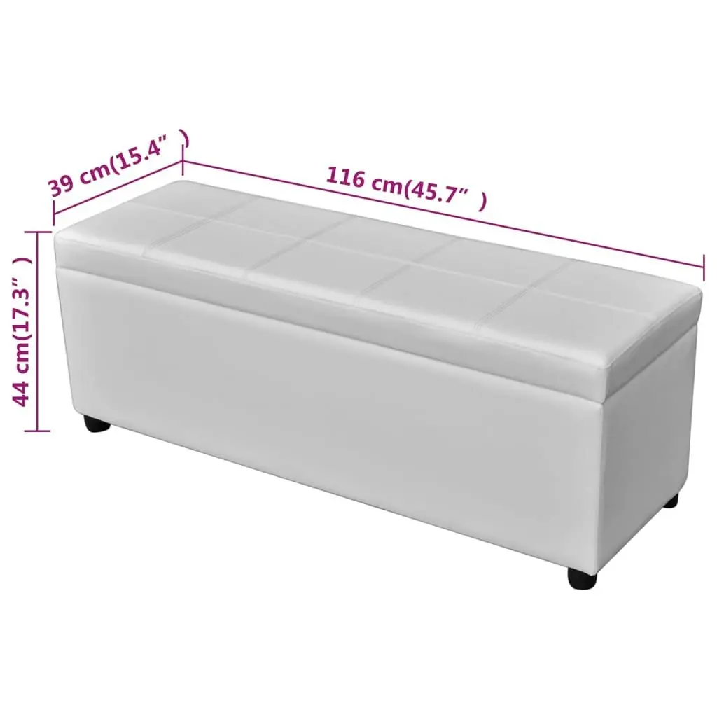 Long Storage Bench Wood White 241062