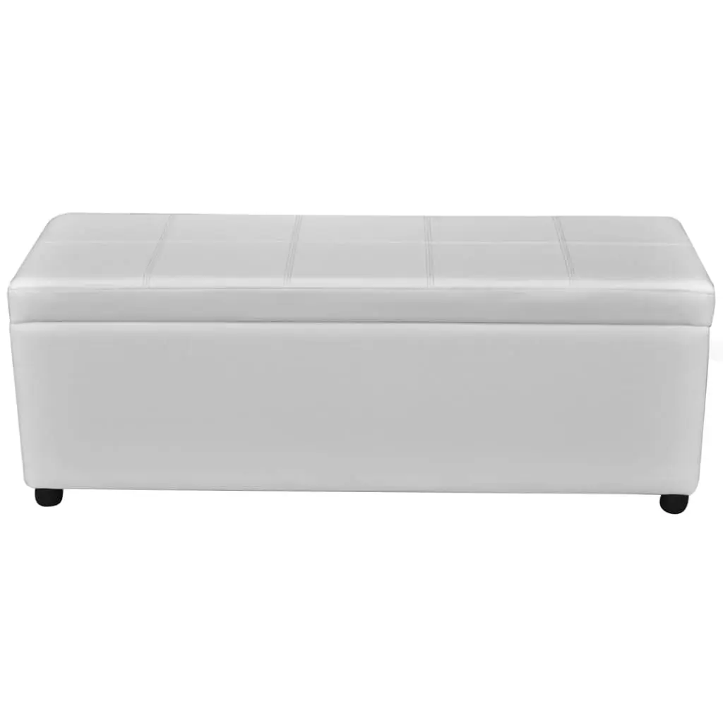 Long Storage Bench Wood White 241062