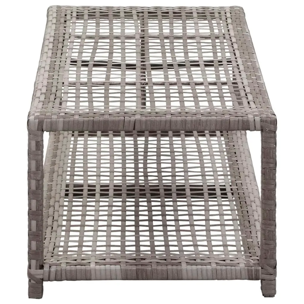 Shoe Bench Grey 80x40x30 cm Poly Rattan 46979