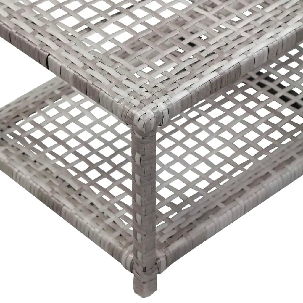 Shoe Bench Grey 80x40x30 cm Poly Rattan 46979