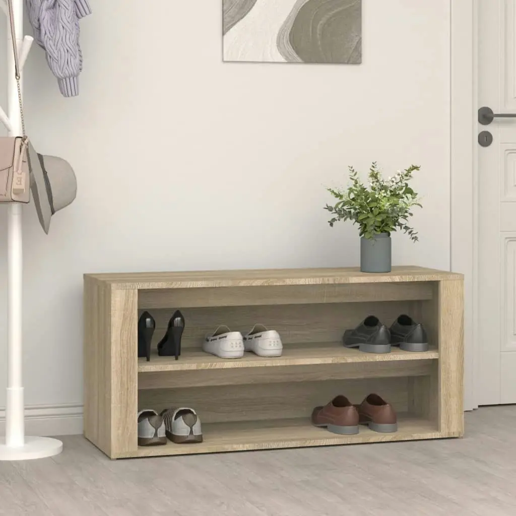 Shoe Rack Sonoma Oak 100x35x45 cm Engineered Wood 816907