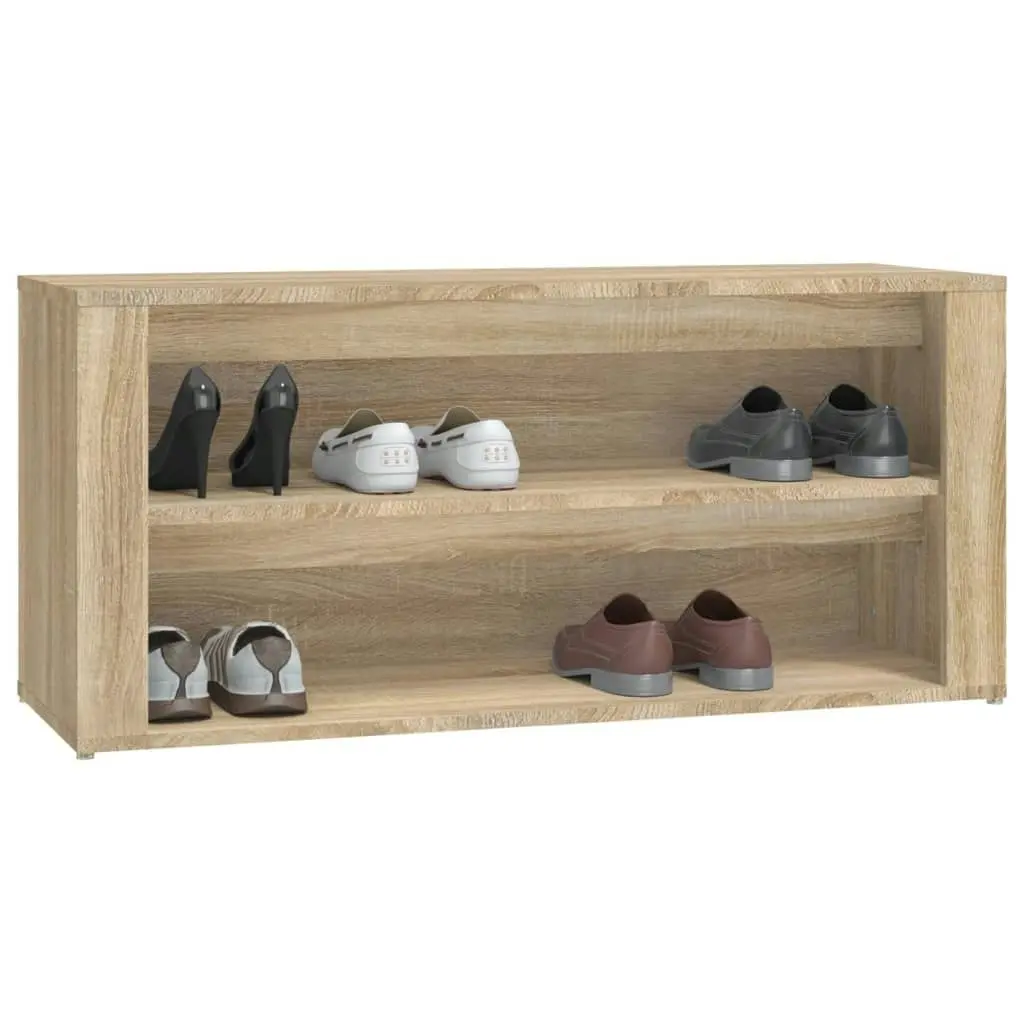 Shoe Rack Sonoma Oak 100x35x45 cm Engineered Wood 816907