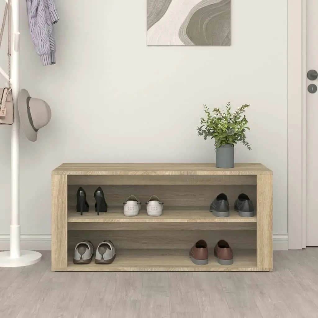 Shoe Rack Sonoma Oak 100x35x45 cm Engineered Wood 816907