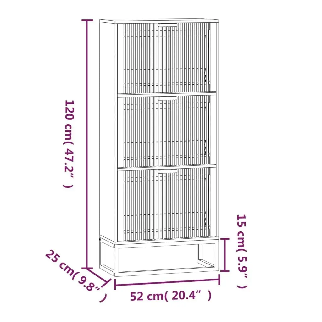 Shoe Cabinet 52x25x120 cm Engineered Wood 352129