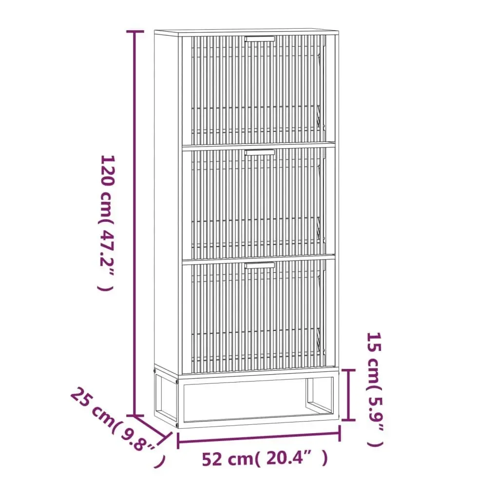 Shoe Cabinet Black 52x25x120 cm Engineered Wood 352128