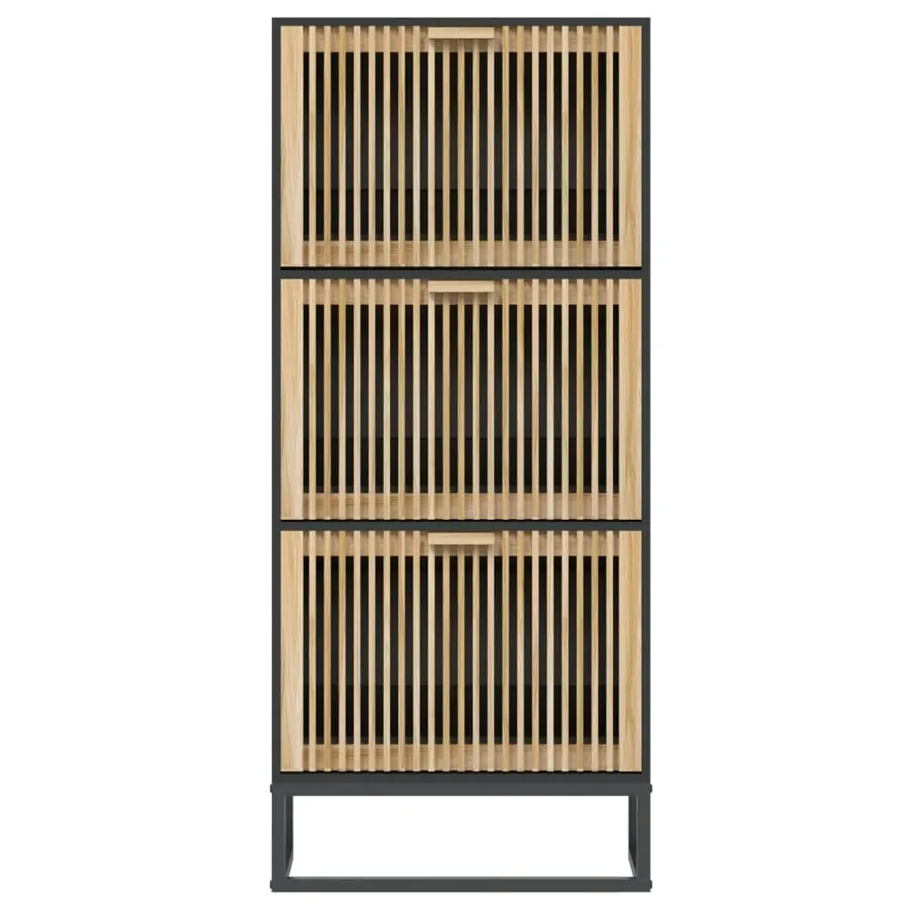 Shoe Cabinet Black 52x25x120 cm Engineered Wood 352128