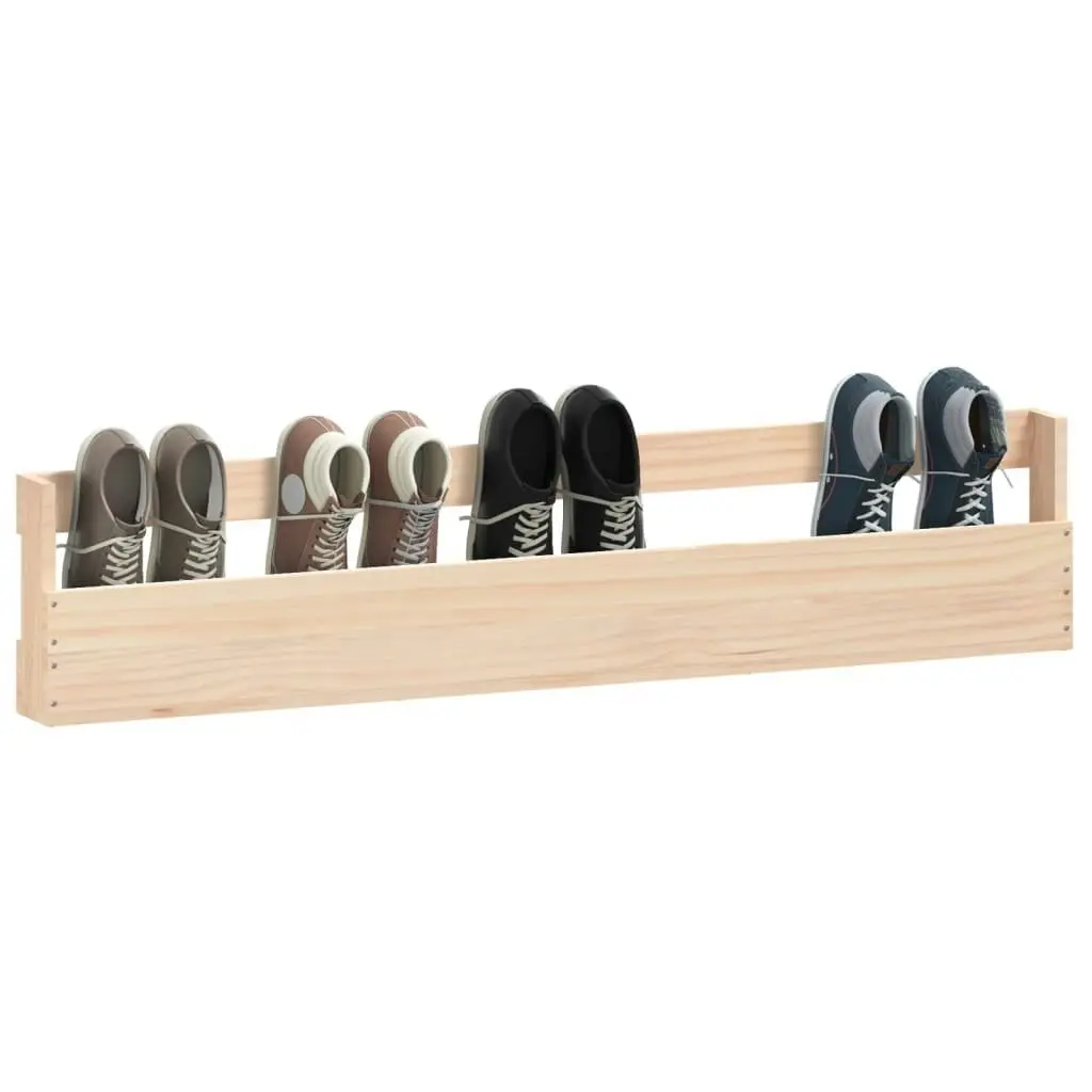 Wall-mounted Shoe Racks 2 pcs 110x9x23 cm Solid Wood Pine 833275