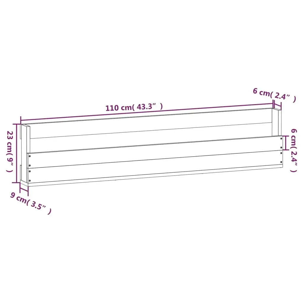 Wall-mounted Shoe Racks 2 pcs 110x9x23 cm Solid Wood Pine 833275