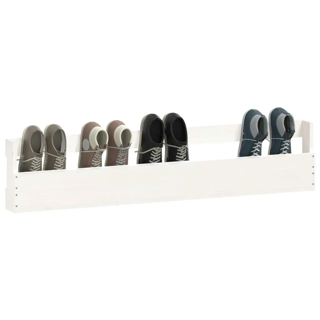 Wall-mounted Shoe Racks 2 pcs White 110x9x23 cm Solid Wood Pine 833276