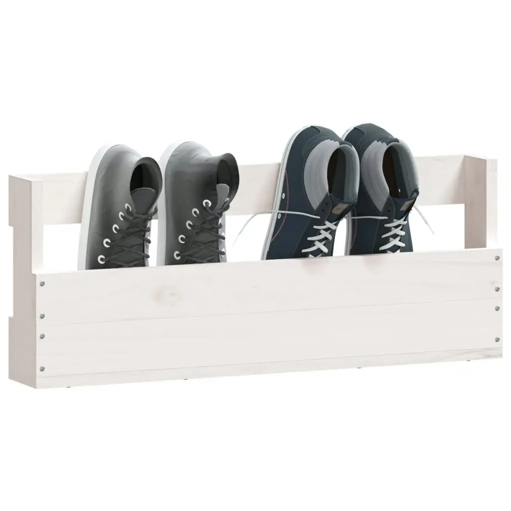 Wall-mounted Shoe Racks 2 pcs White 59x9x23 cm Solid Wood Pine 833274