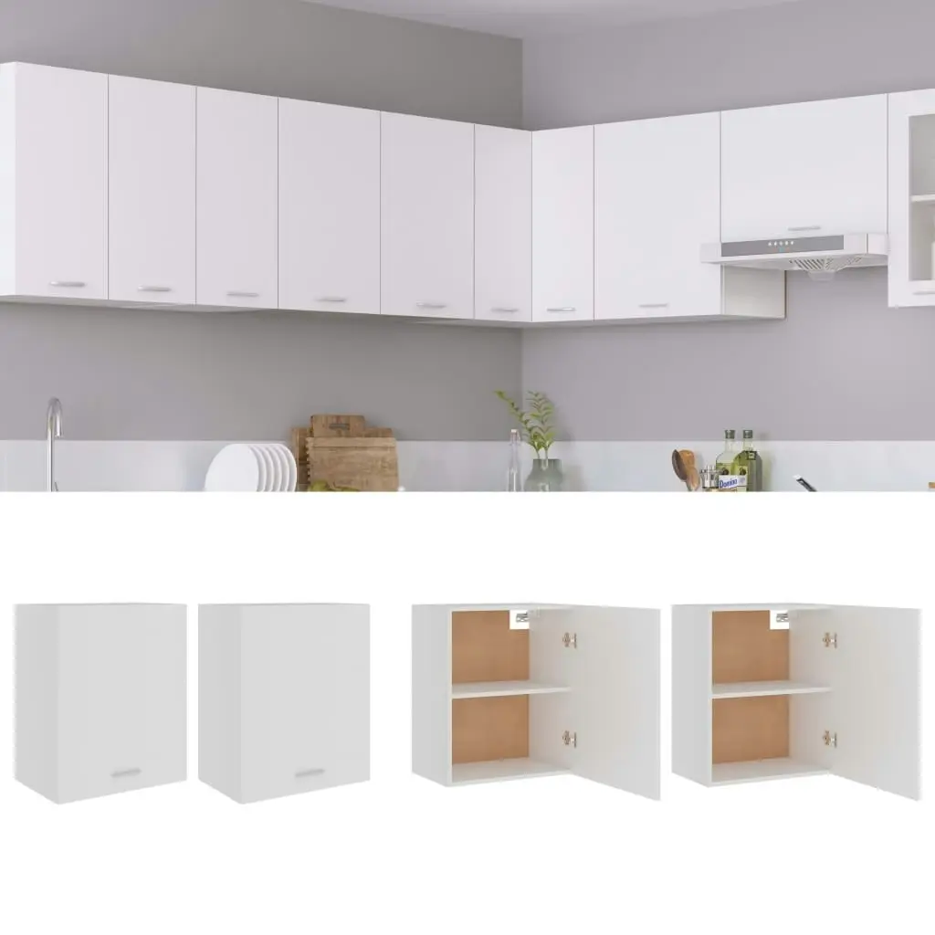 Hanging Cabinets 2 pcs White 50x31x60 cm Engineered Wood 805078