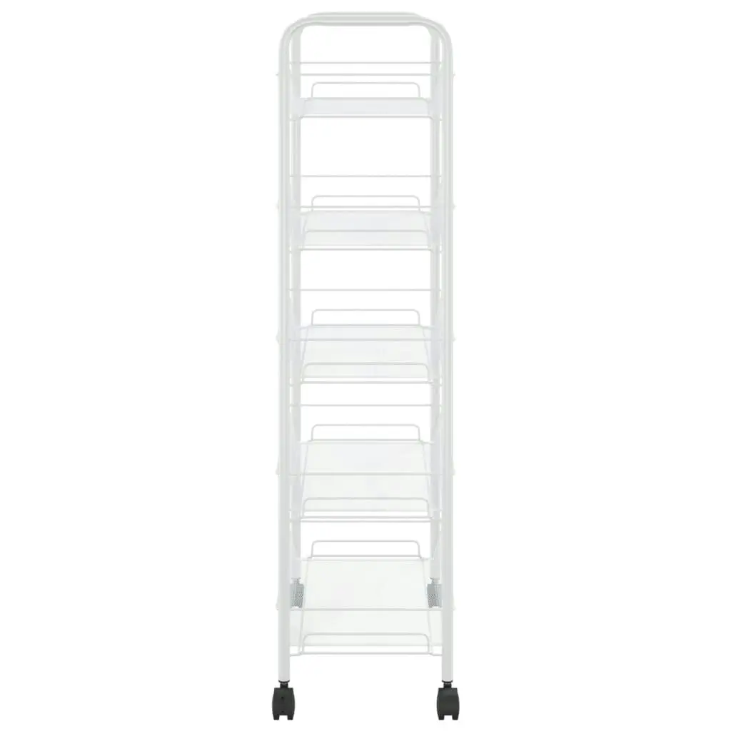 5-Tier Kitchen Trolley White 46x26x105 cm Iron 336329