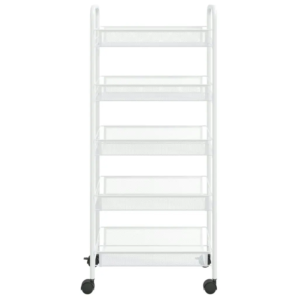 5-Tier Kitchen Trolley White 46x26x105 cm Iron 336329