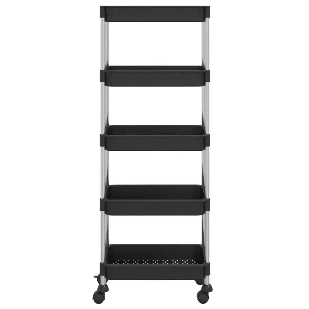 5-Tier Kitchen Trolley Black 42x29x128 cm Iron and ABS 336331