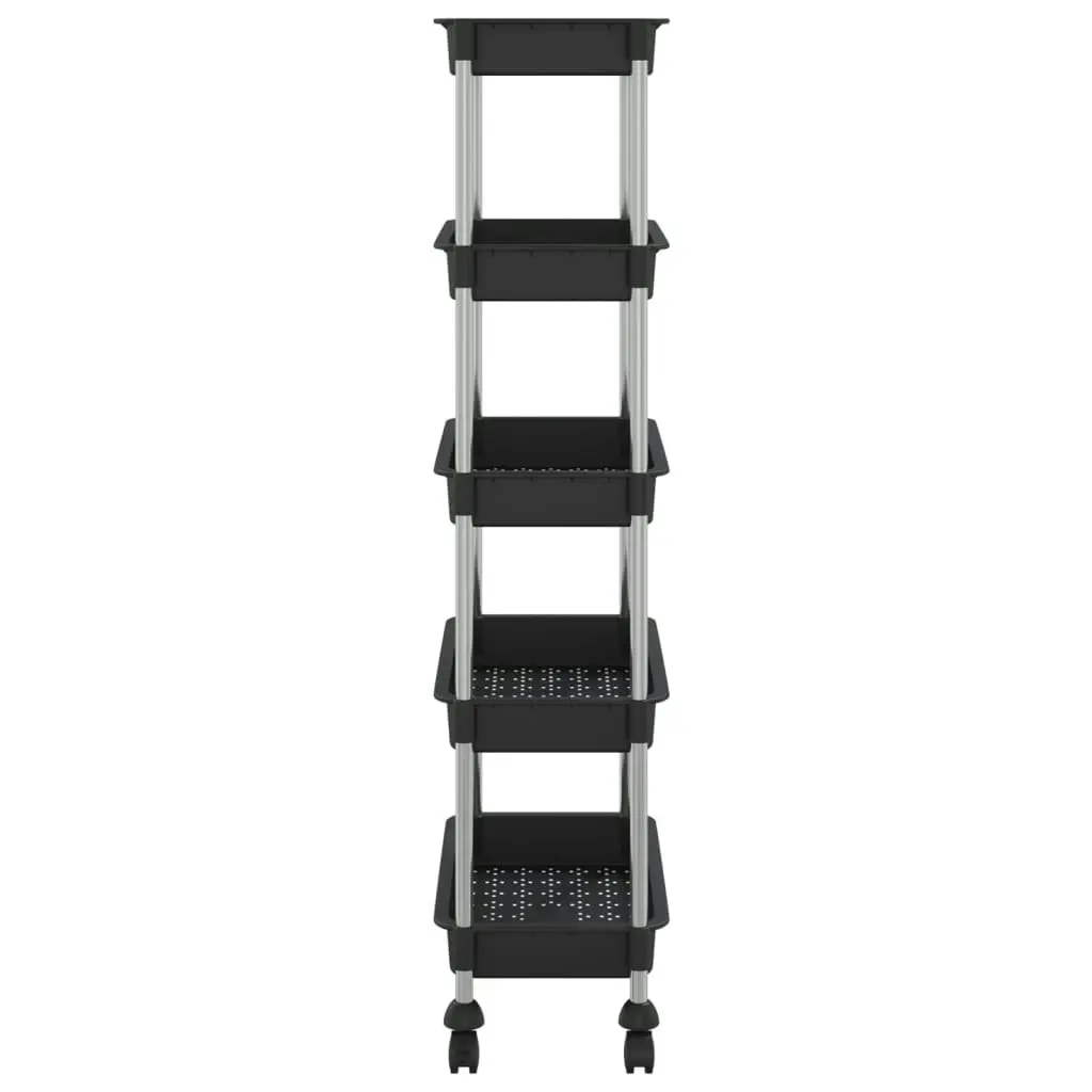 5-Tier Kitchen Trolley Black 42x29x128 cm Iron and ABS 336331