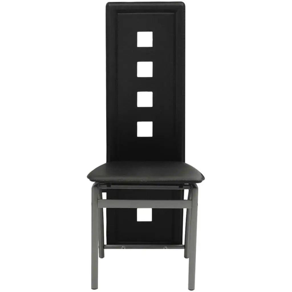 Dining Chairs 2 pcs Black Faux Leather 243644