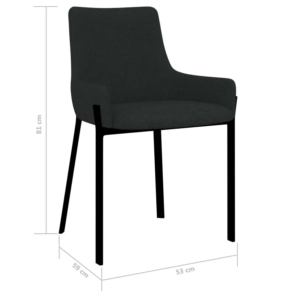 Dining Chairs 2 pcs Black Fabric 282595