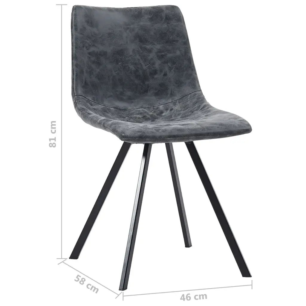 Dining Chairs 4 pcs Black Faux Leather 281478