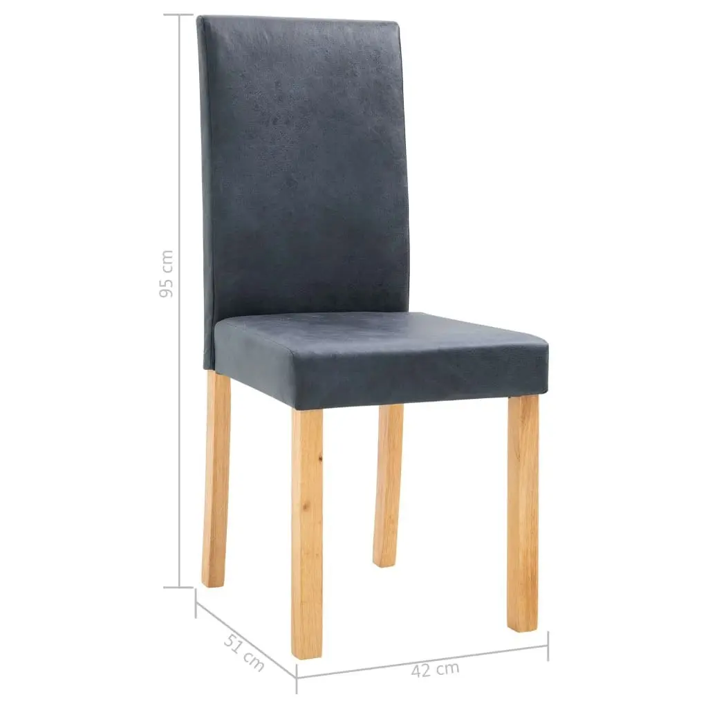 Dining Chairs 2 pcs Grey Faux Suede Leather 248954