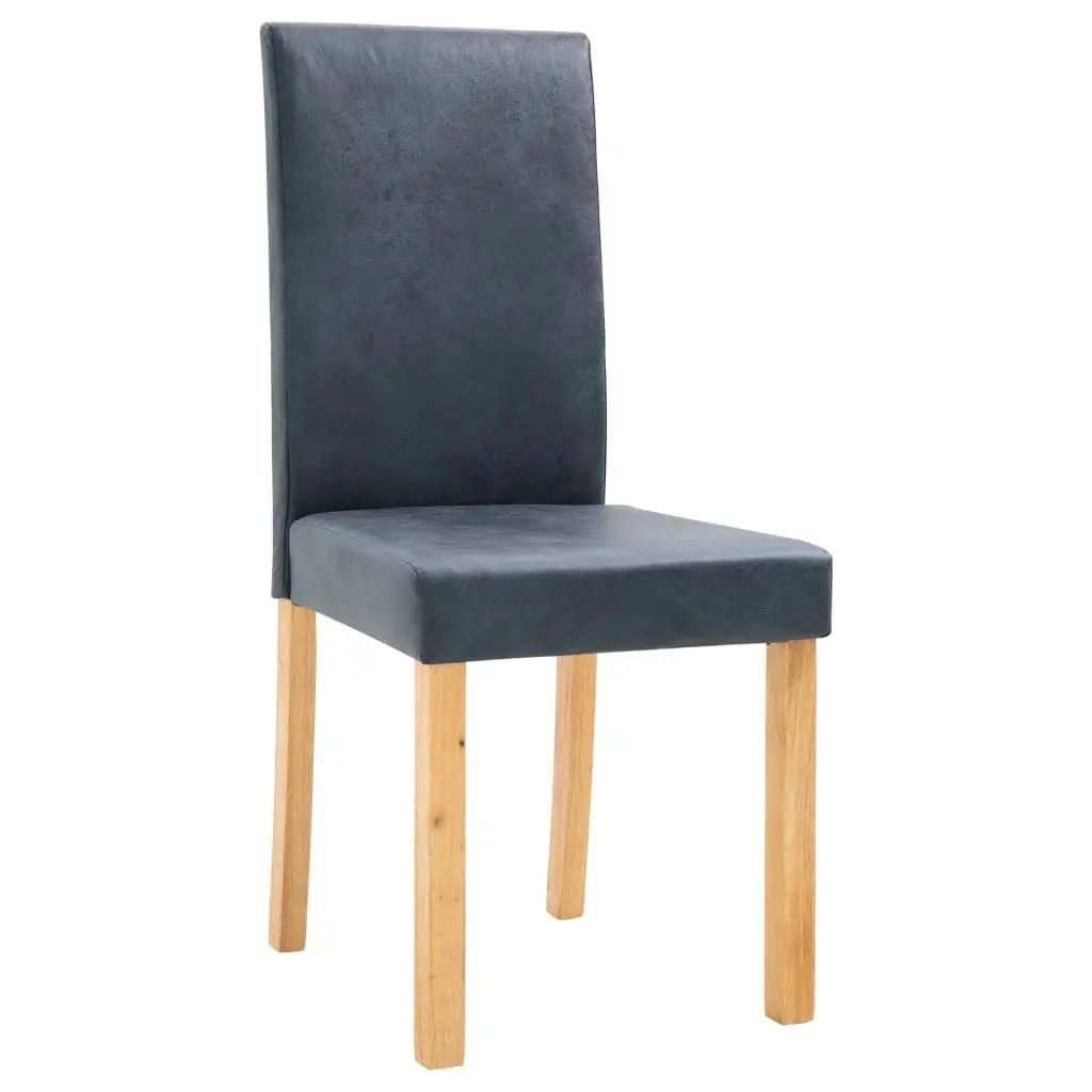 Dining Chairs 2 pcs Grey Faux Suede Leather 248954