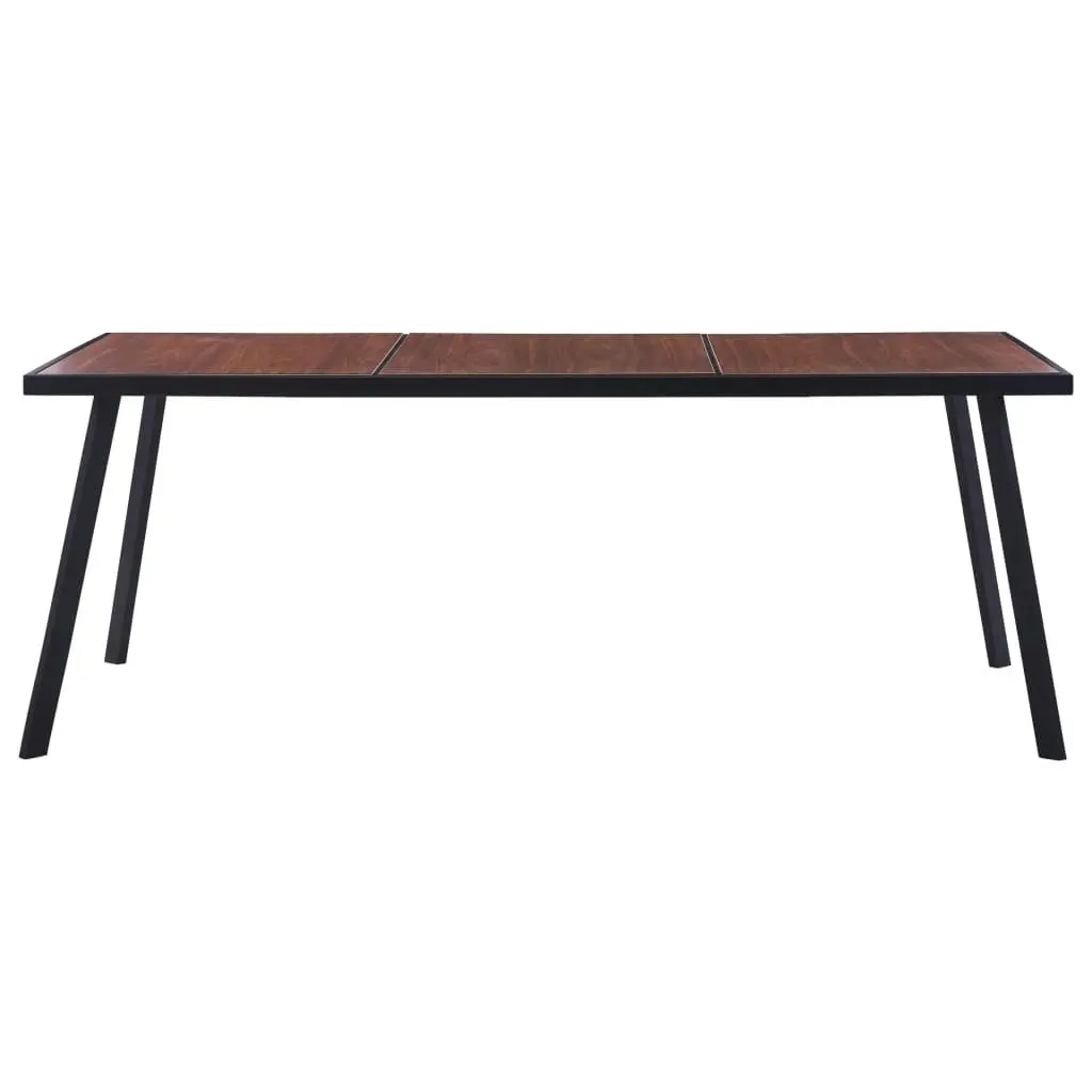 Dining Table Dark Wood and Black 200x100x75 cm MDF 281866